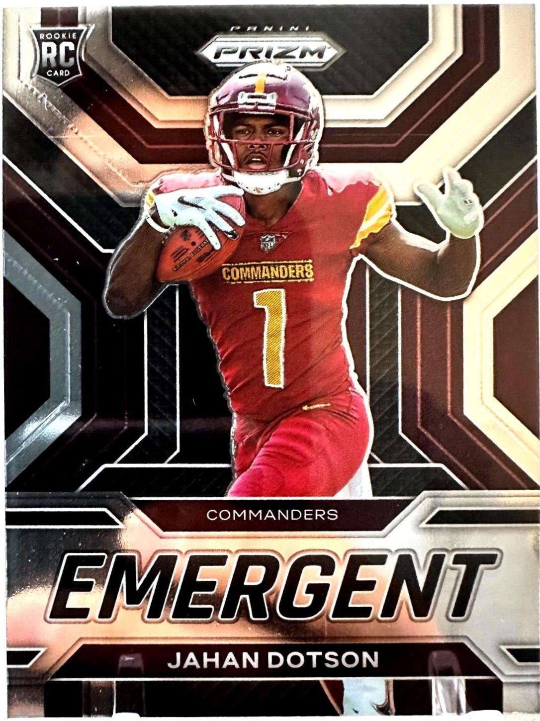 Jahan Dotson #E-10 Football Cards 2022 Panini Prizm Emergent