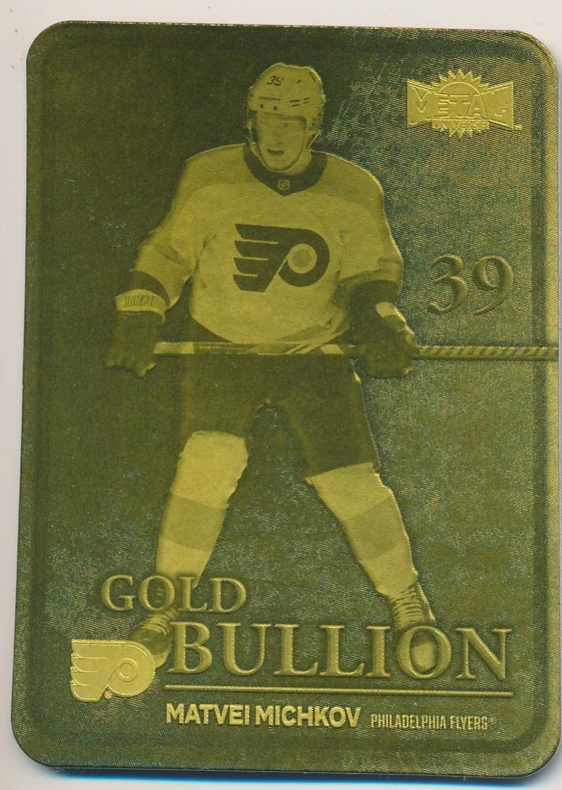 Matvei Michkov #GB-14 Hockey Cards 2024 SkyBox Metal Universe Gold Bullion