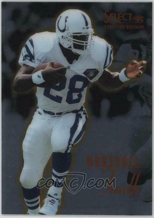 Marshall Faulk #1 Football Cards 1995 Panini Select Certified