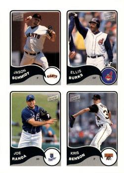 Kris Benson / Jason Schmidt / Joe Randa / Ellis Burks #47 Baseball Cards 2003 Bazooka 4 on 1 Stickers