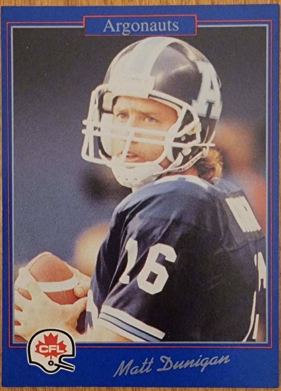 Matt Dunigan #195 1991 Jogo Cfl Football