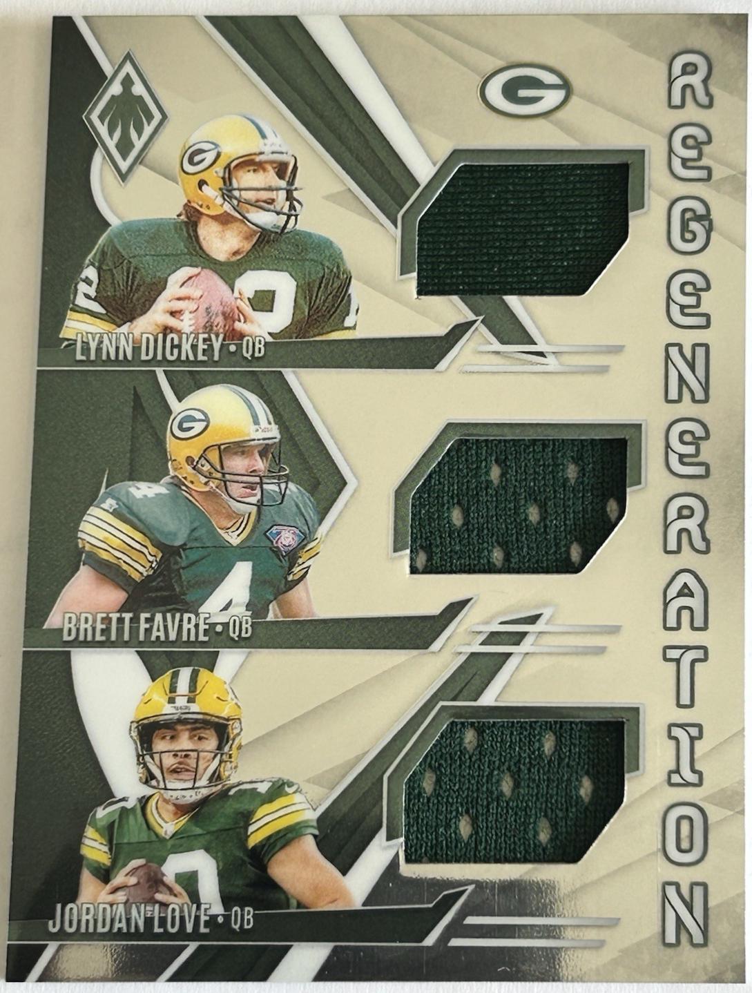 Lynn Dickey / Brett Favre / Jordan Love #2 Football Cards 2024 Panini Phoenix Regeneration