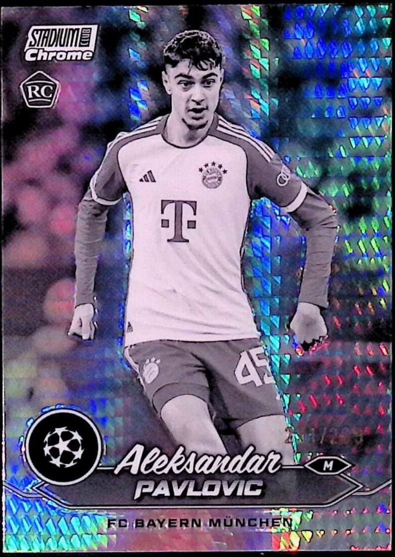 Aleksandar Pavlovic #45 Soccer Cards 2023 Topps Stadium Club Chrome UEFA
