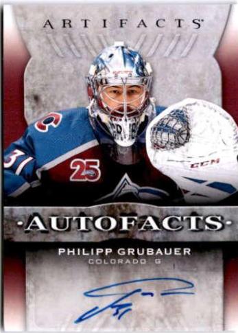 Philipp Grubauer #AF-PG Hockey Cards 2021 Upper Deck Artifacts Auto Facts