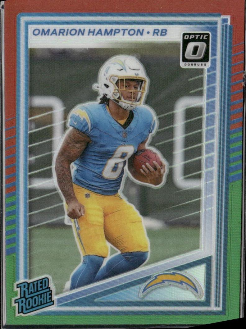 Omarion Hampton [Red Green Preview] #303 Prices | 2025 Panini Donruss ...