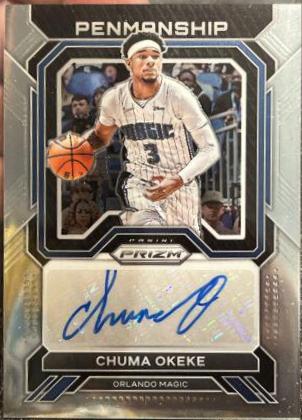 Chuma Okeke #PNM-CHU Basketball Cards 2022 Panini Prizm Penmanship Autographs