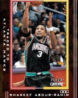 Shareef Abdur-Rahim #45 Basketball Cards 2001 Fleer Genuine