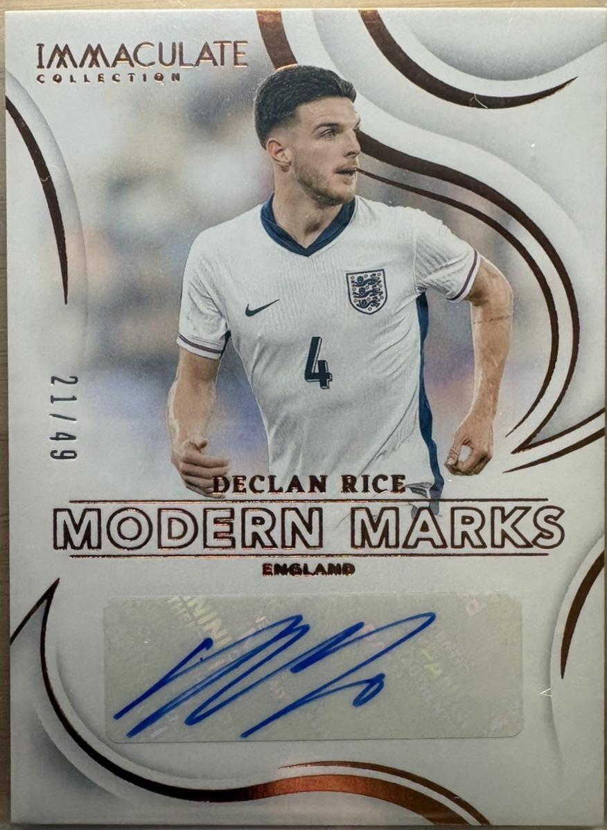 Declan Rice #11 2024 Panini Immaculate Autograph Soccer