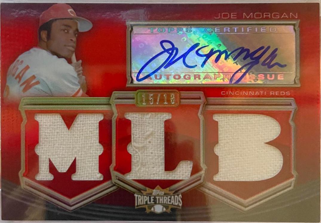 Joe Morgan #TTAR-JM Baseball Cards 2010 Topps Triple Threads Autograph MLB Die Cut Relics