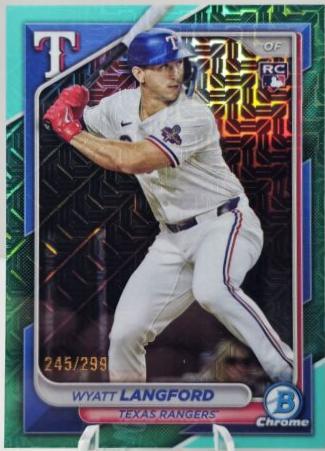 Wyatt Langford [Aqua Mojo Refractor] #71 Prices | 2024 Bowman