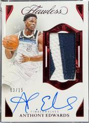 Anthony Edwards [Ruby] #10 Basketball Cards 2024 Panini Flawless Vertical Patch Autograph Prices