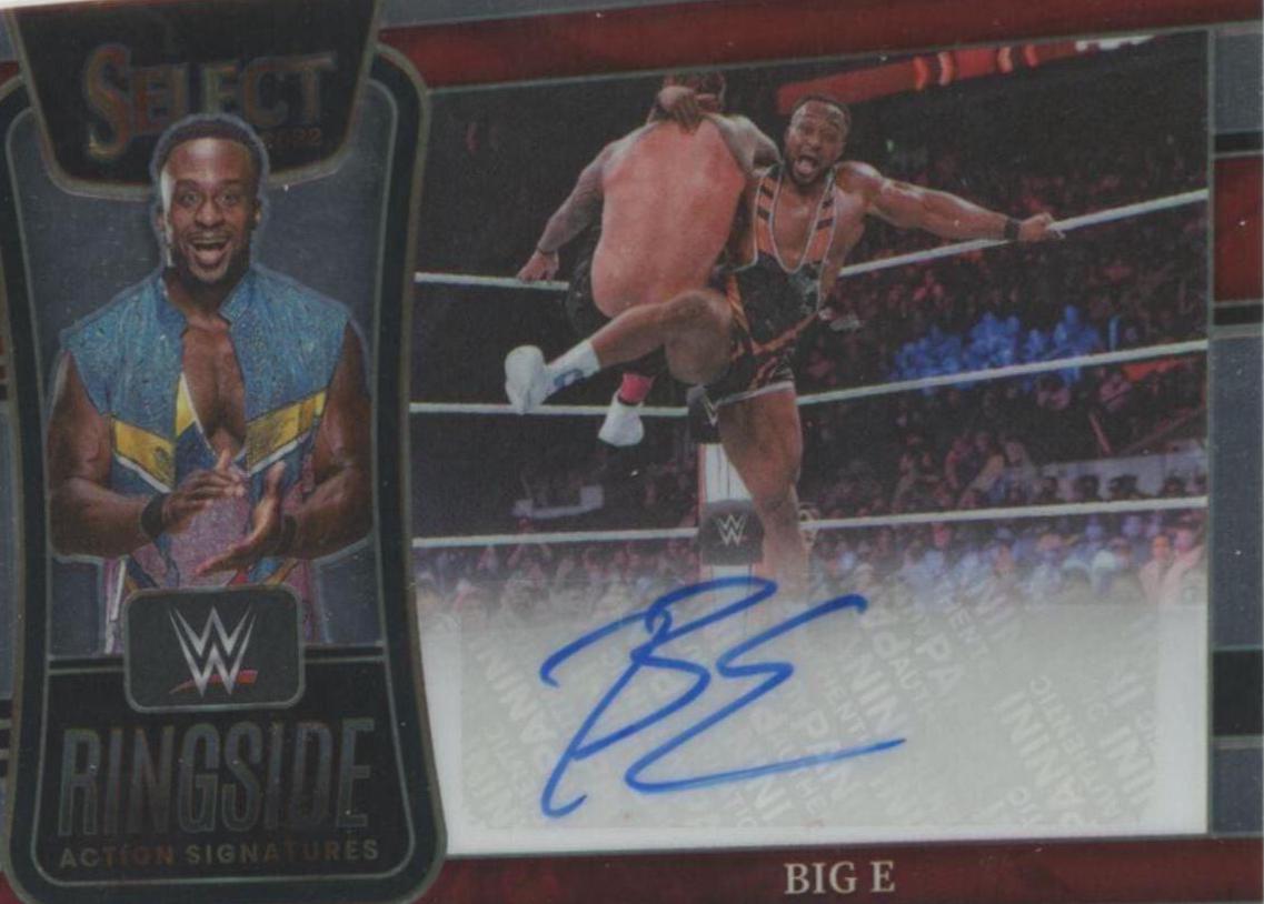 Big E #RA-BGE Wrestling Cards 2022 Panini Select WWE Ringside Action Signatures