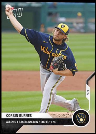 Corbin Burnes #235 2020 Topps Now Baseball