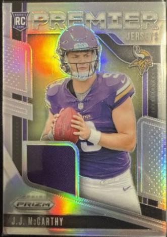 J.J. McCarthy #PJ-JJM Football Cards 2024 Panini Prizm Premier Jersey