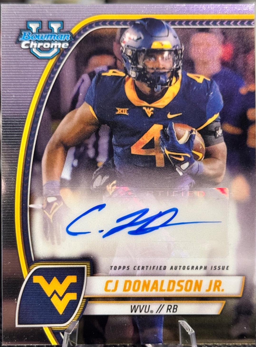 CJ Donaldson Jr. #PA-CDO 2024 Bowman Chrome University Sapphire Prospect Autograph Football
