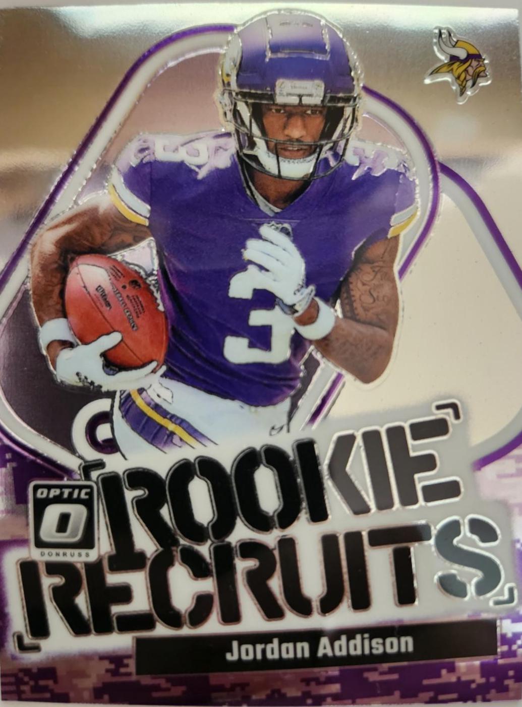 Jordan Addison #14 Football Cards 2023 Panini Donruss Optic Rookie Recruits