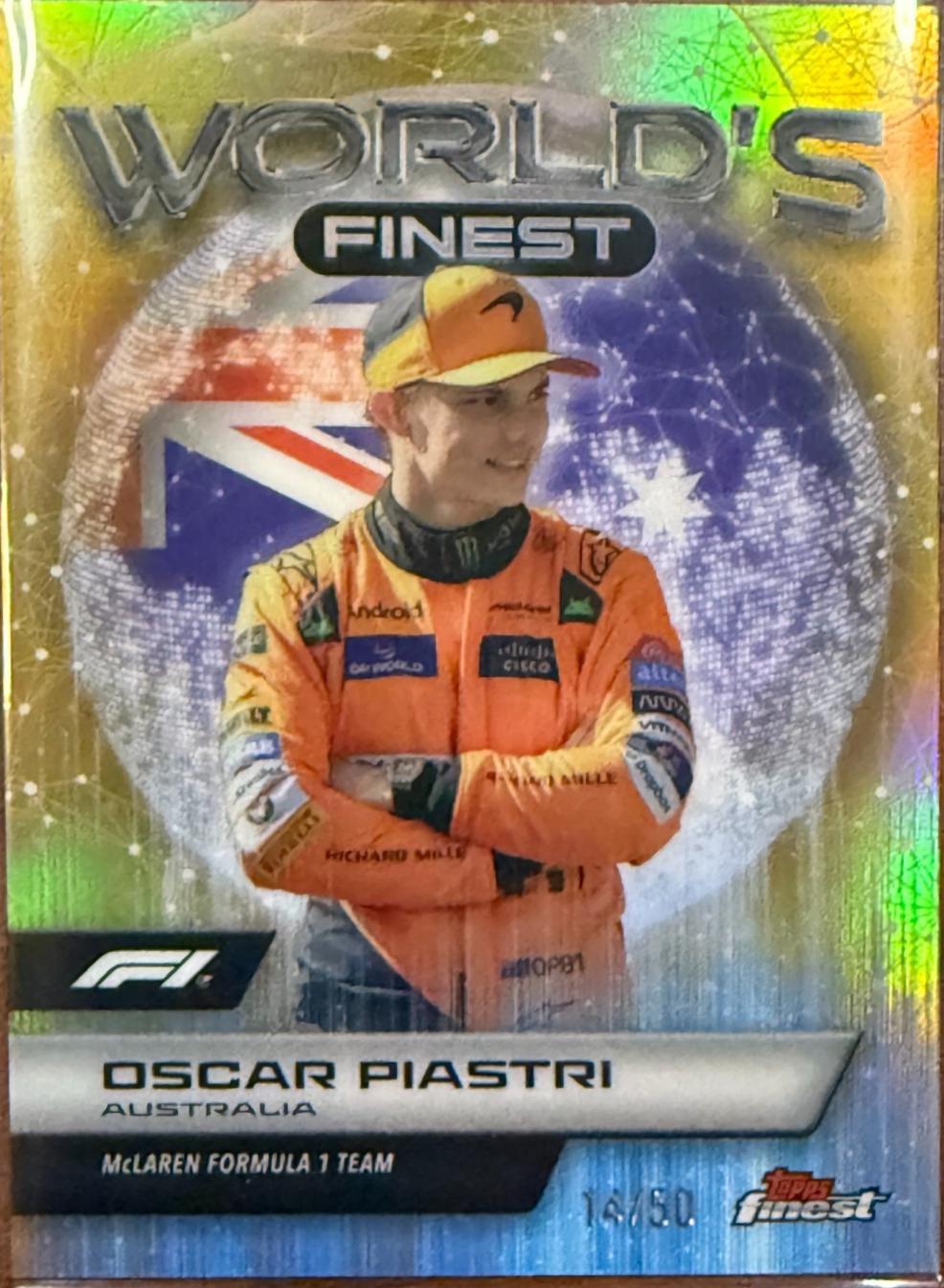 Oscar Piastri #WF-8 Racing Cards 2024 Topps Finest Formula 1 World’s Finest