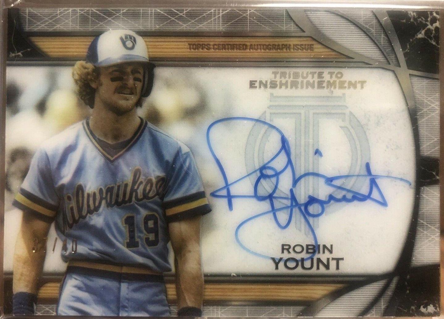 Robin Yount #HOF-RY Baseball Cards 2019 Topps Tribute to Enshrinement Autographs