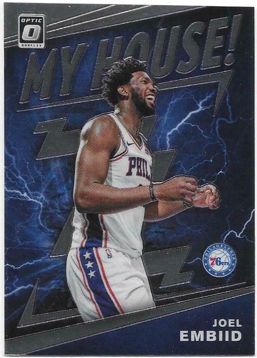 Joel Embiid #4 Basketball Cards 2019 Panini Donruss Optic My House