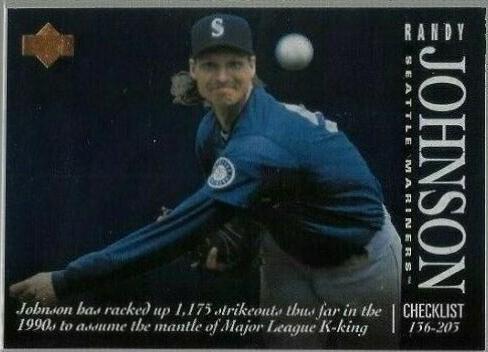 Randy Johnson #4 Baseball Cards 1995 Upper Deck Checklists