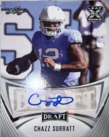 Chazz Surratt #BA-CS1 Football Cards 2021 Leaf Draft Autograph
