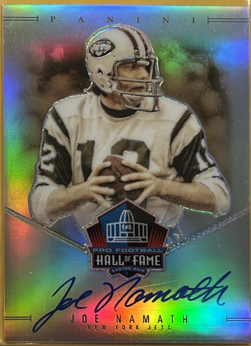 Joe Namath #50 2025 Panini National Treasures Football Spectra HOF Signatures Prizm