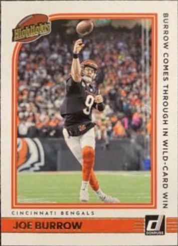 Joe Burrow #H-JBT Football Cards 2022 Panini Donruss Highlights