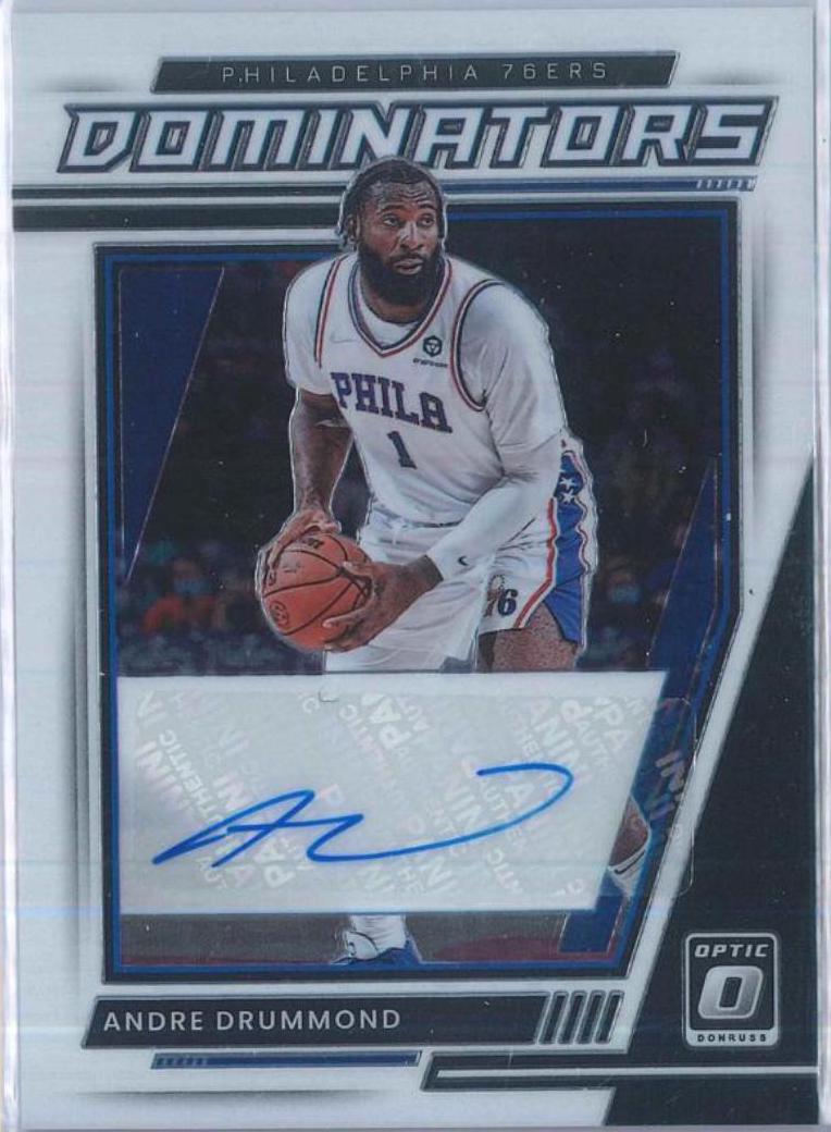 Andre Drummond #DS-ADR Basketball Cards 2021 Panini Donruss Optic Dominators Signatures
