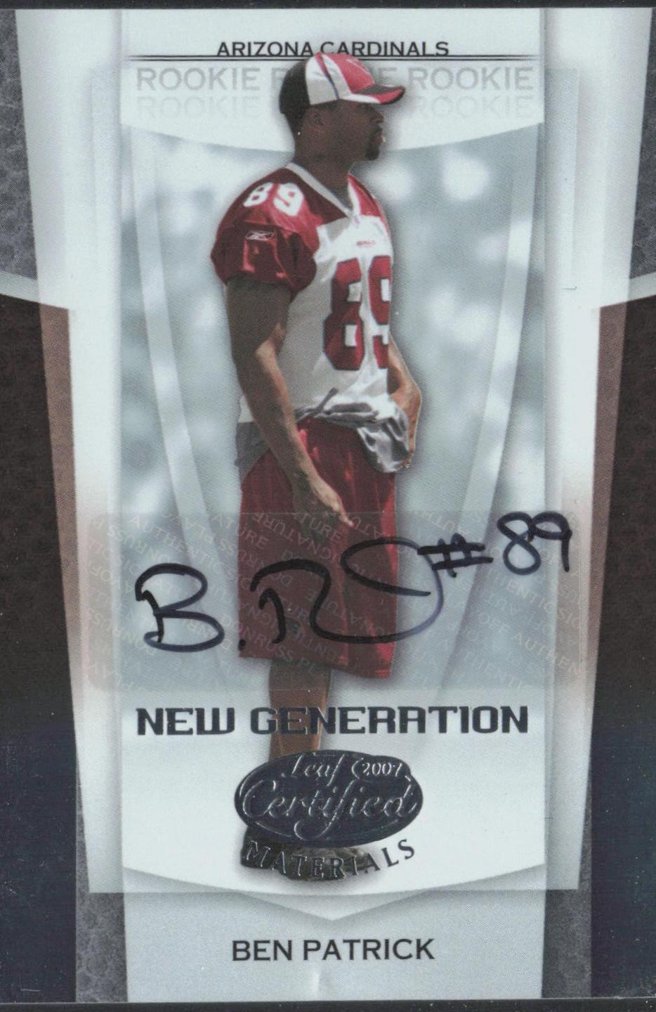 Ben Patrick #179 2007 Leaf Certified Materials Football