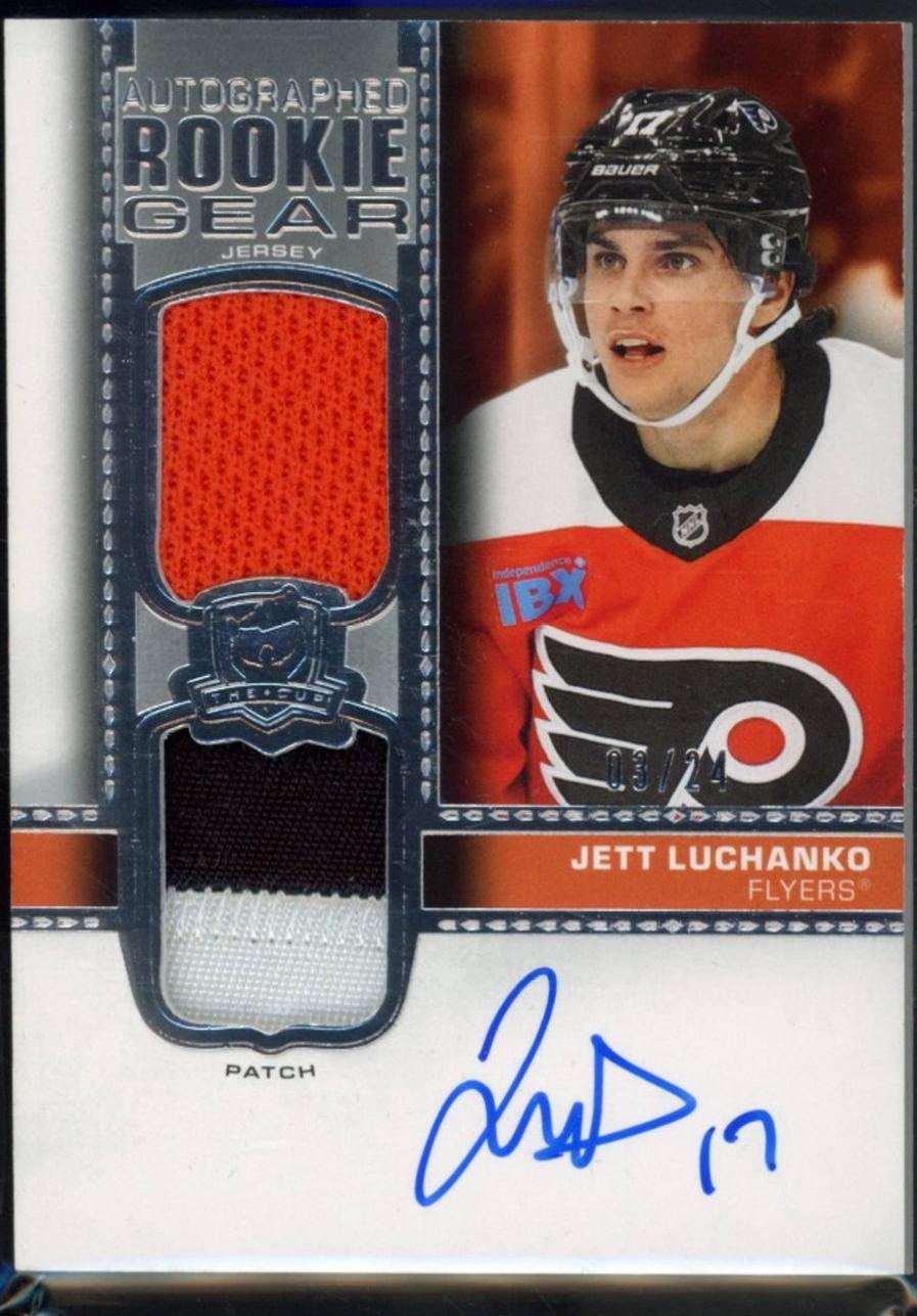 Jett Luchanko #RG-JL 2024 Upper Deck The Cup Autograph Rookie Gear Hockey