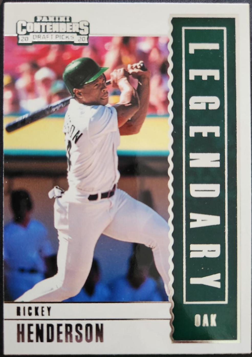 Rickey Henderson #LD-8 Baseball Cards 2020 Panini Contenders Legendary