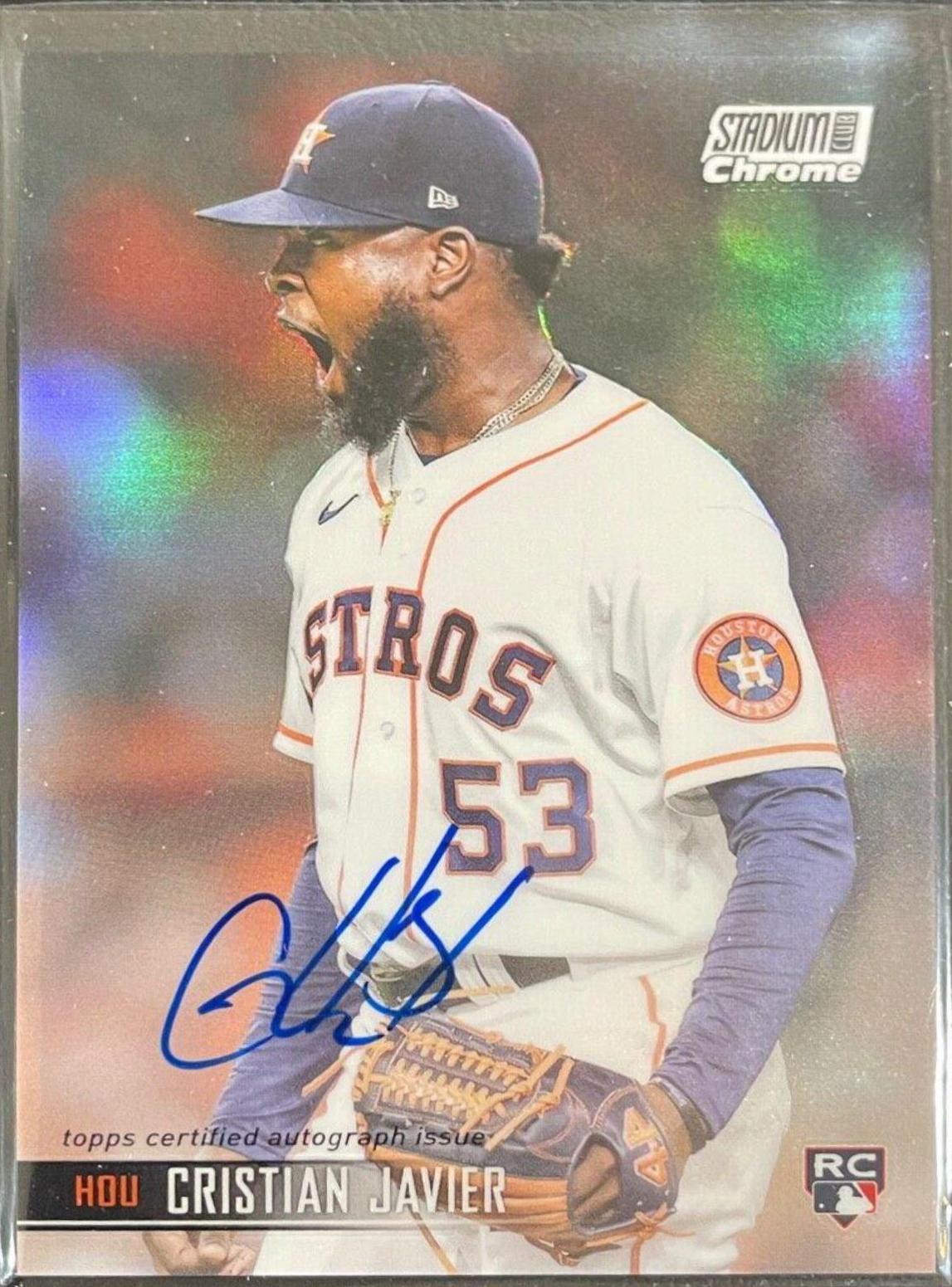 Cristian Javier #SCCAV-CJ Baseball Cards 2021 Stadium Club Chrome Autographs