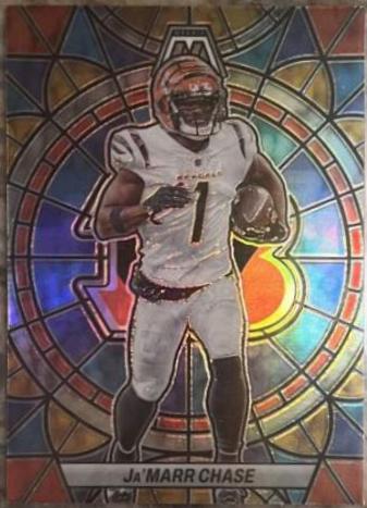 Ja'Marr Chase #SG-13 Football Cards 2023 Panini Mosaic Stained Glass