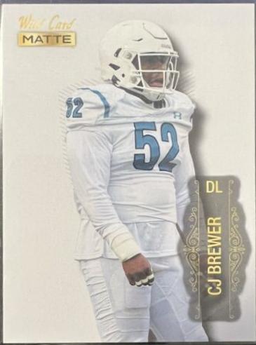 C.J. Brewer #MB-18 Football Cards 2022 Wild Card Matte