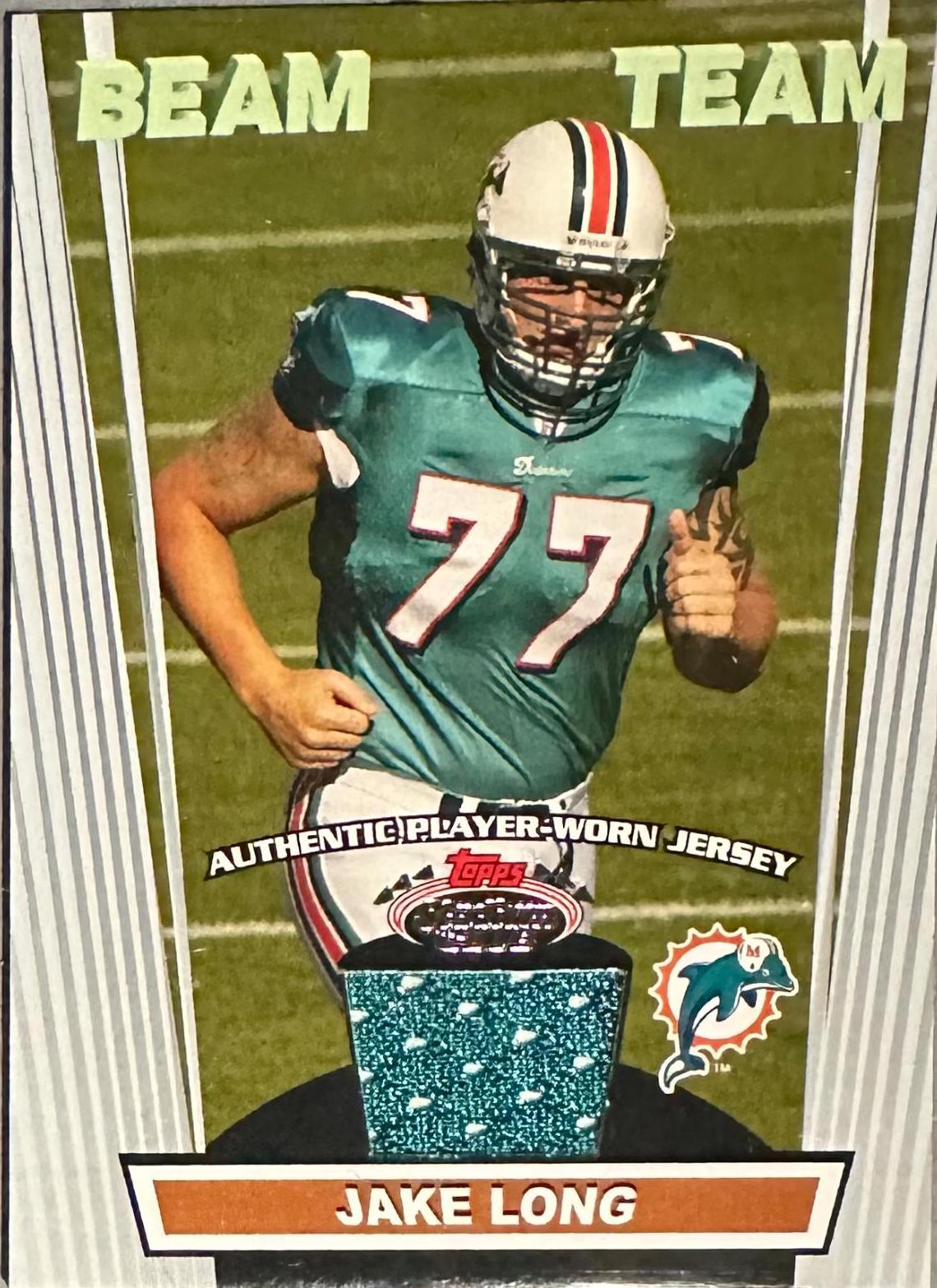 Jake Long #BTR-JL Football Cards 2008 Stadium Club Beam Team Relics