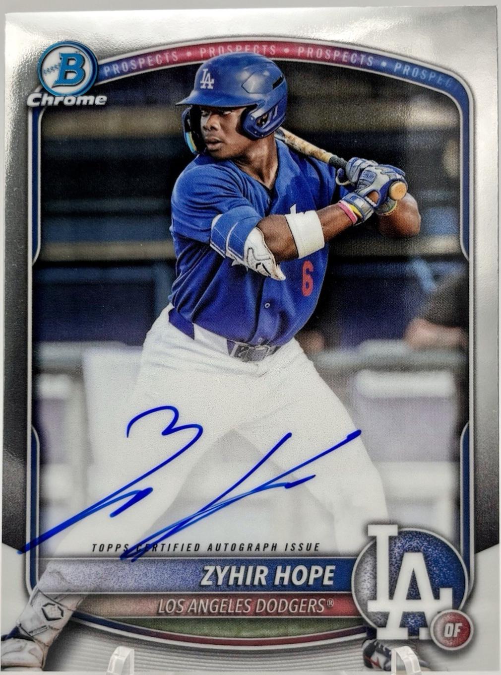 Zyhir Hope #CPA-ZH Baseball Cards 2025 Bowman Chrome Prospect Autograph