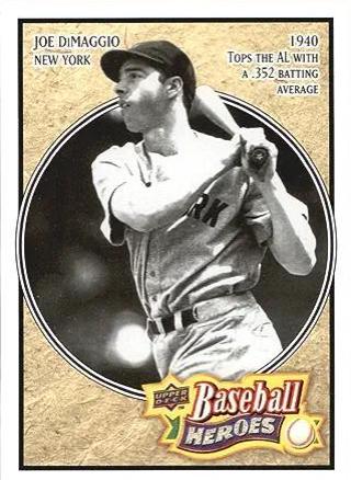 Joe Dimaggio #BH-3 Baseball Cards 2010 Upper Deck Baseball Heroes