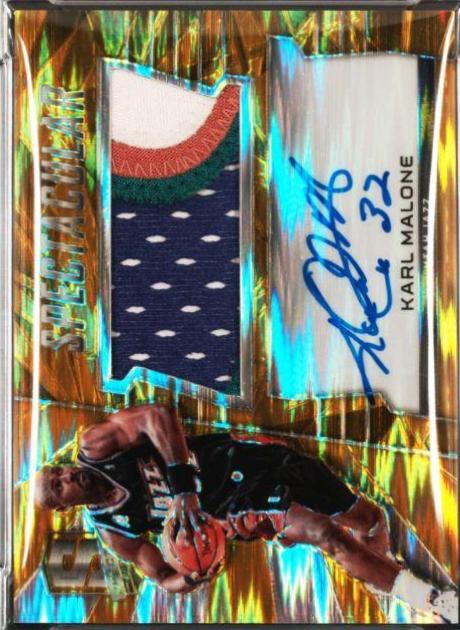 Karl Malone #SS-KM Basketball Cards 2015 Panini Spectra Spectacular Swatch Signatures Prizms