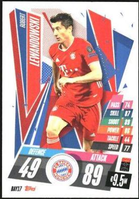 Robert Lewandowski #BAY17 Soccer Cards 2020 Topps Match Attax UEFA Champions League