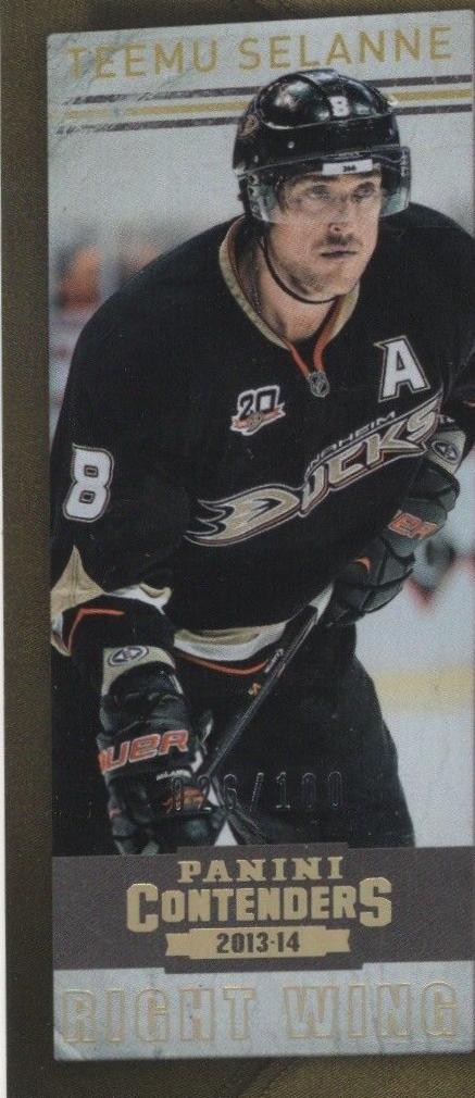 Teemu Selanne #12 Hockey Cards 2013 Panini Contenders