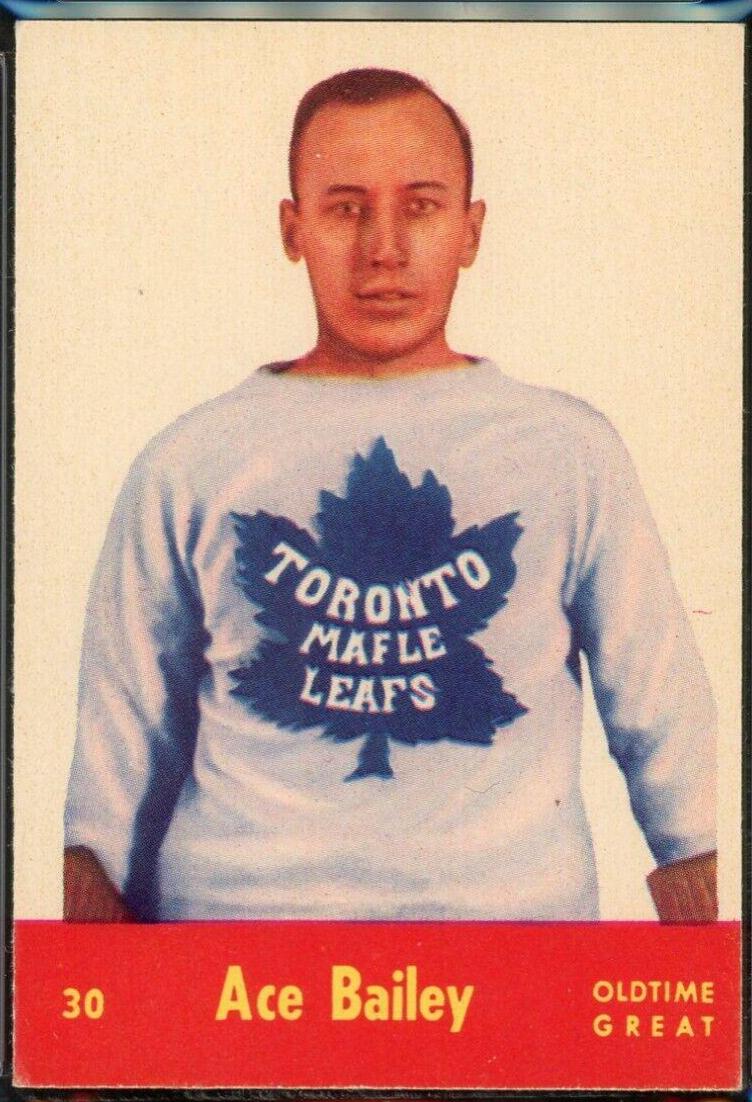 Ace Bailey #30 Hockey Cards 1955 Parkhurst Quaker Oats
