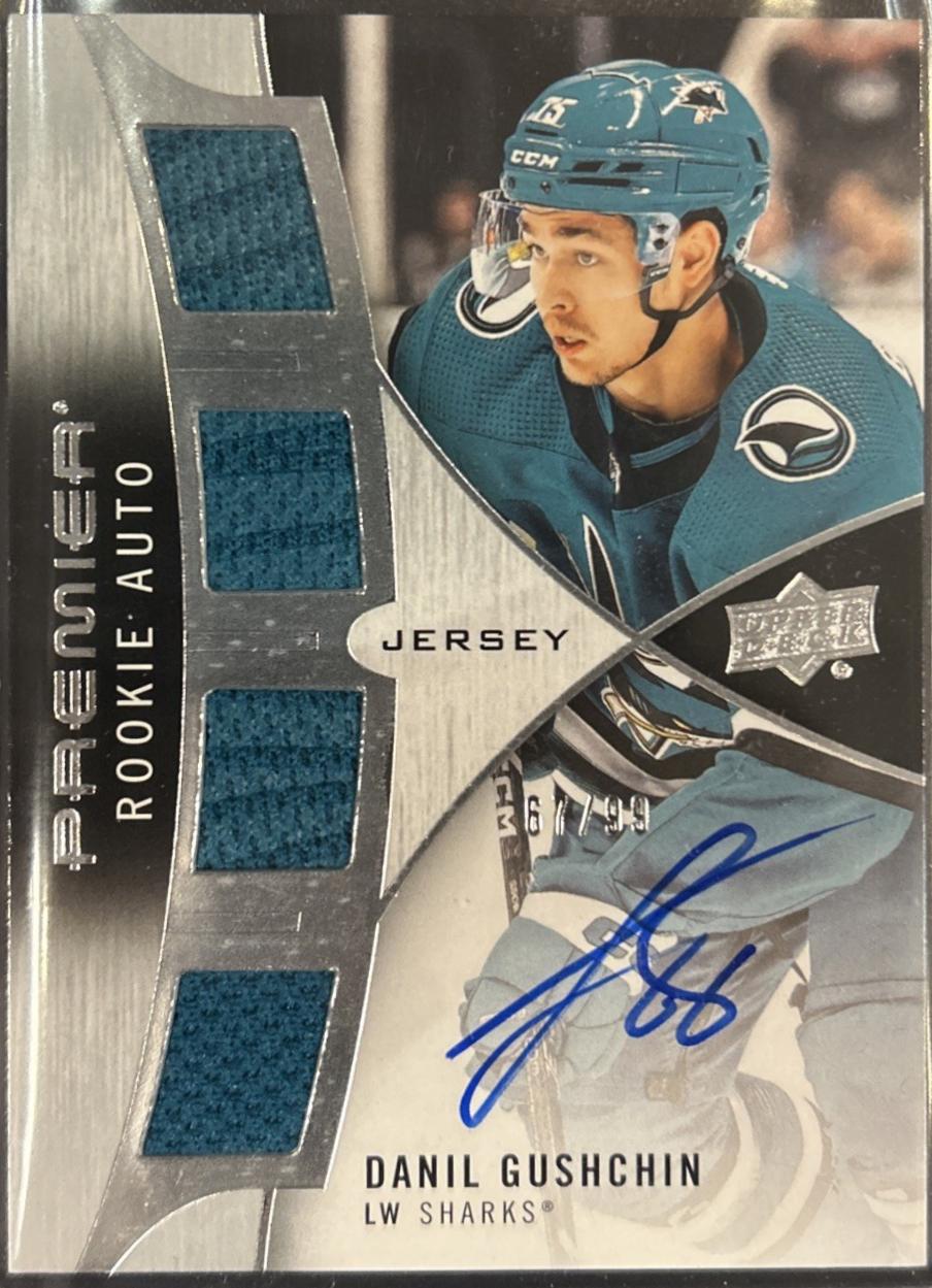 Danil Gushchin #PRA-DG Hockey Cards 2023 Upper Deck Premier Rookie Auto Jersey