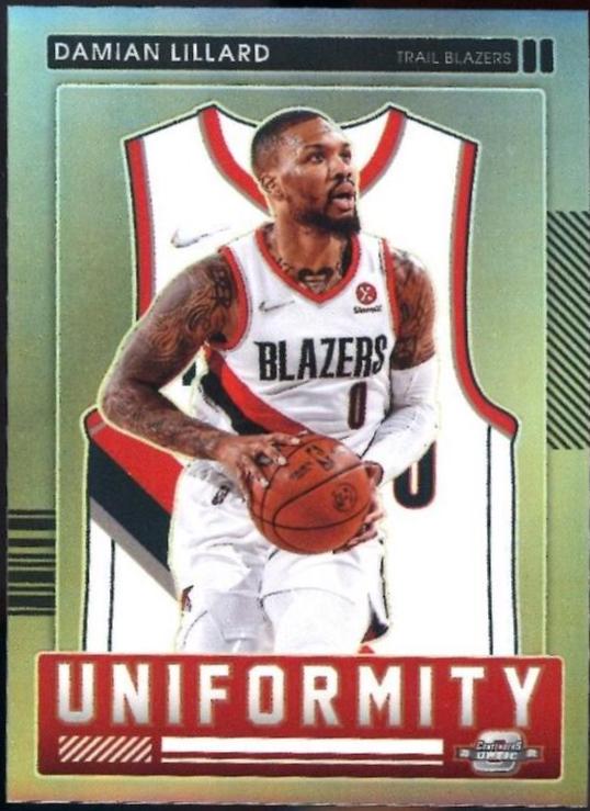 Damian Lillard #3 Basketball Cards 2021 Panini Contenders Optic Uniformity