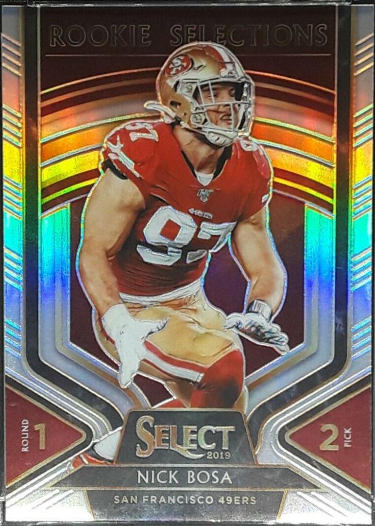 Nick Bosa #4 Football Cards 2019 Panini Select Rookie Selections
