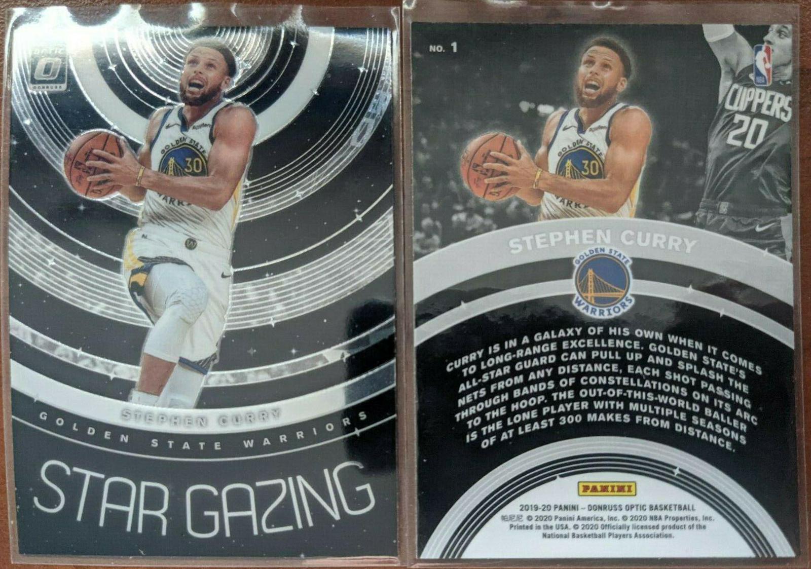 Stephen Curry #1 Basketball Cards 2019 Panini Donruss Optic Star Gazing