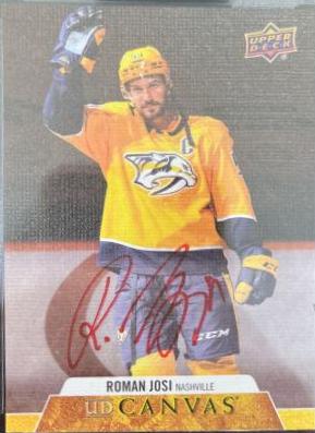 Roman Josi #CS-RJ 2020-21 Upper Deck Clear Cut Hockey Canvas Signatures