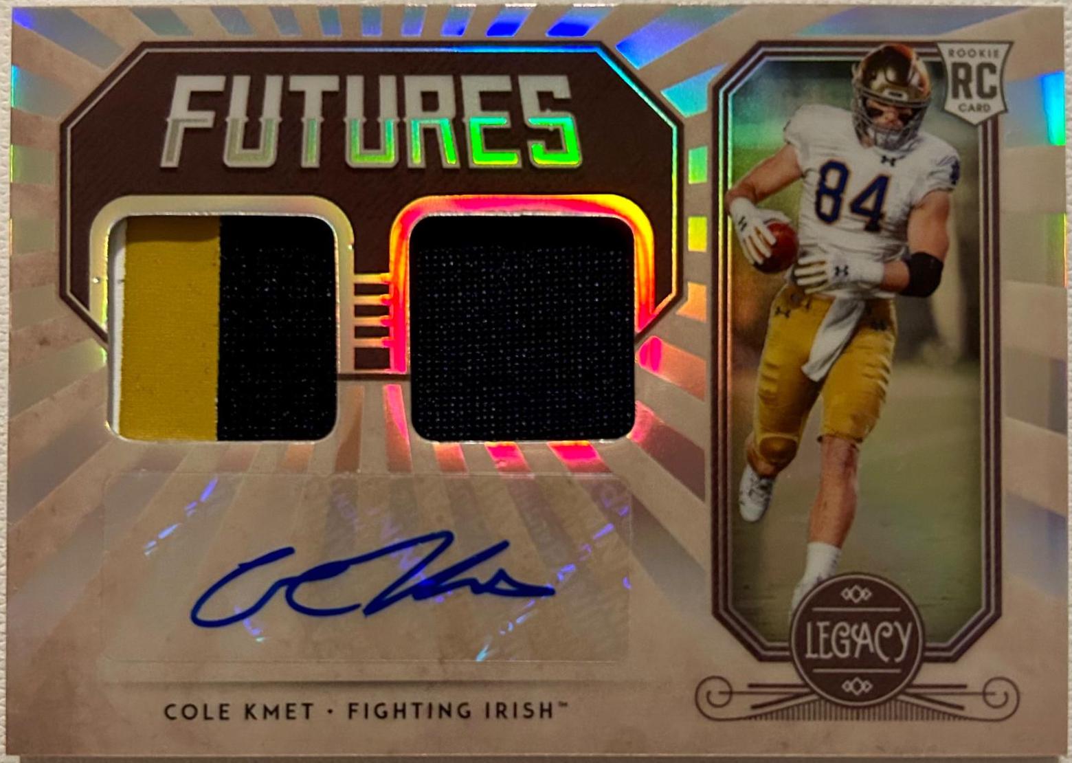 Cole Kmet #FD-CK 2020 Panini Legacy Football Futures Dual Patch Autographs
