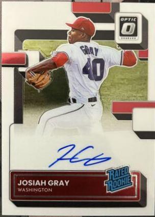 Josiah Gray #RRS-JG Baseball Cards 2022 Panini Donruss Optic Rated Rookie Signatures