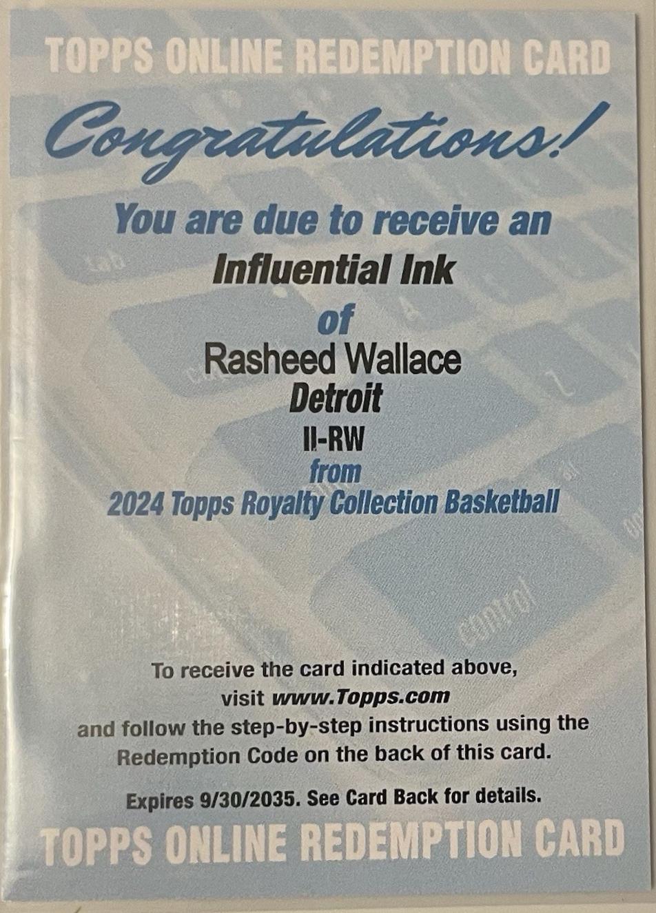Rasheed Wallace #II-RW