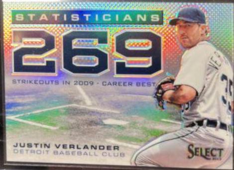 Justin Verlander #ST8 Baseball Cards 2013 Panini Select Statisticians